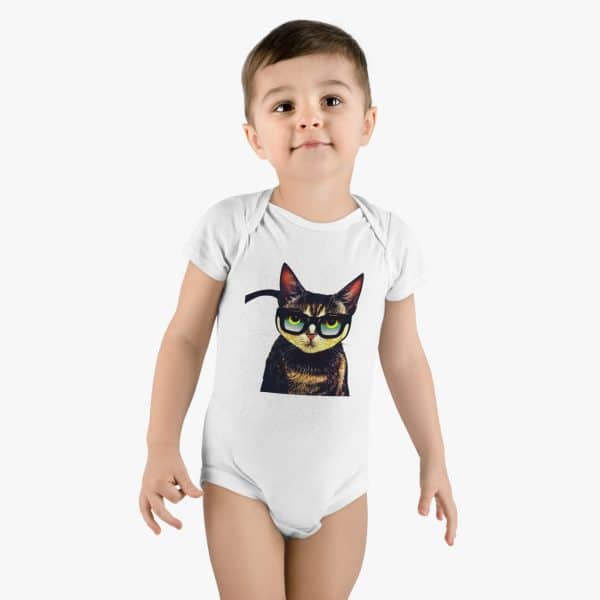 Intellectual Cat Onesie® Organic Baby Bodysuit - Image 3