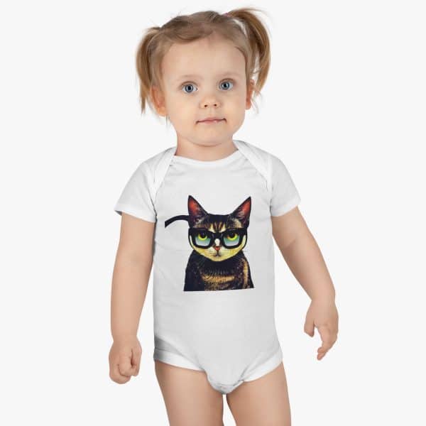 Intellectual Cat Onesie® Organic Baby Bodysuit - Image 4