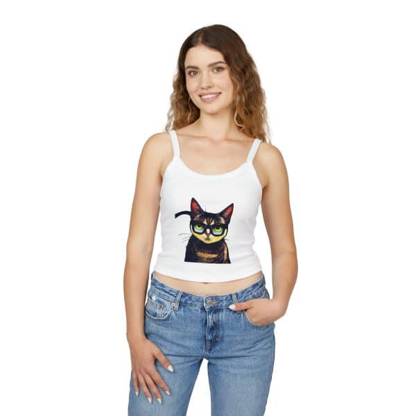 Intellectual Cat Women's Spaghetti Strap Tank Top - Image 3